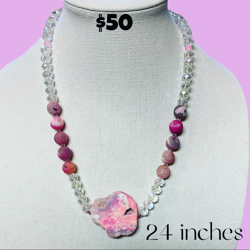 Druzy pendant necklace